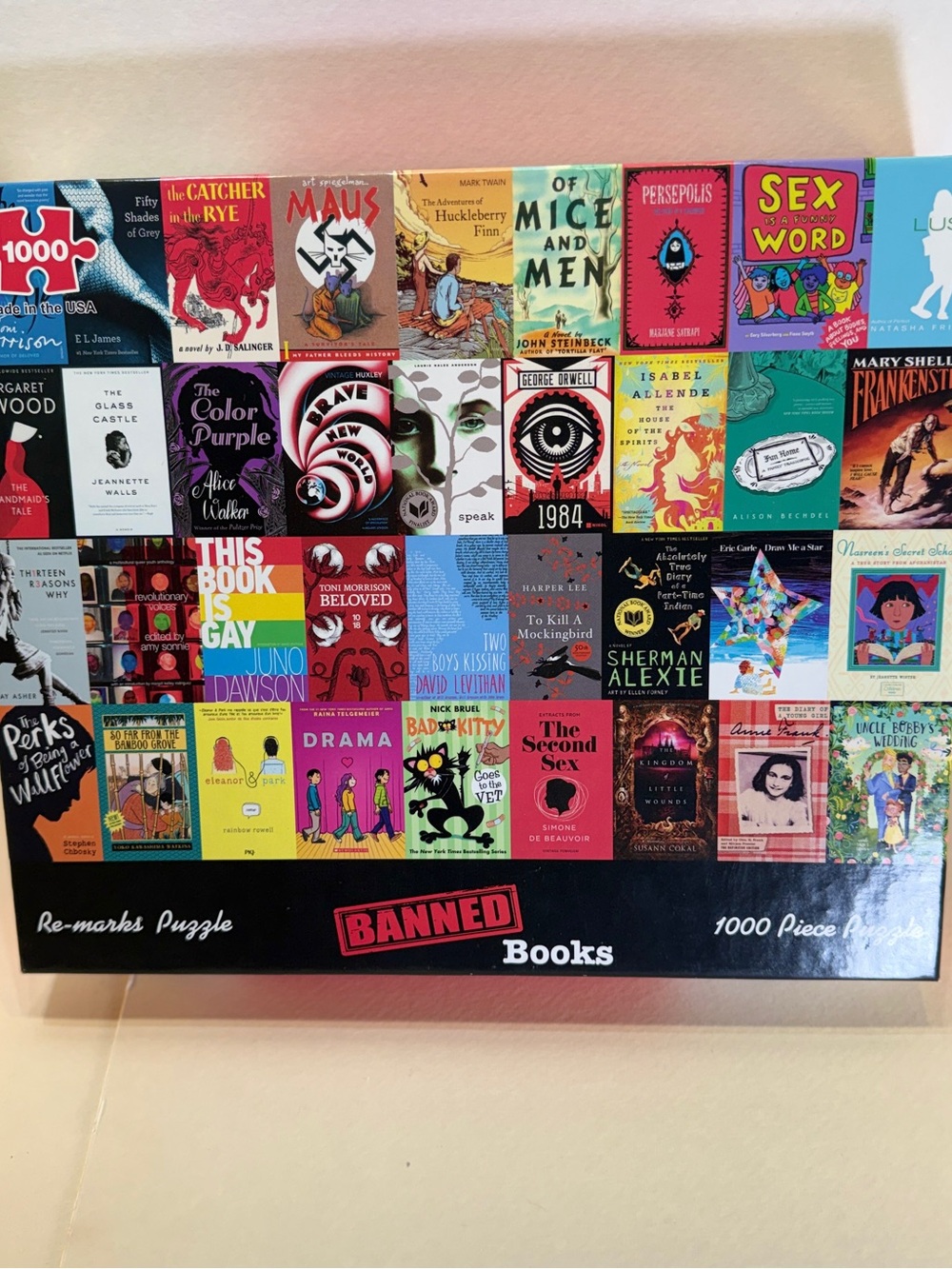 BANNED Books 1000 Piece Puzzle 19" x 27", Pieces still In sealed bag By Re-marks